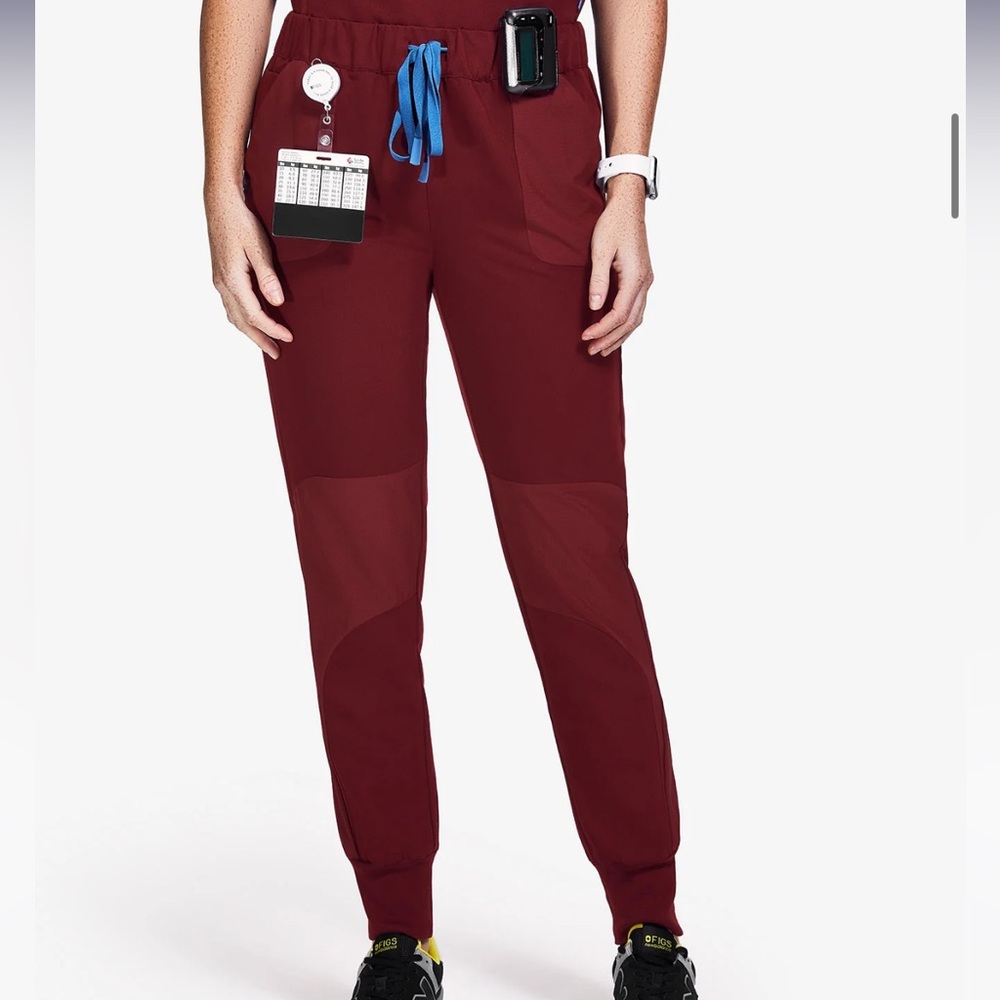 Figs Disney Mickey Burgundy Skinny Joggers